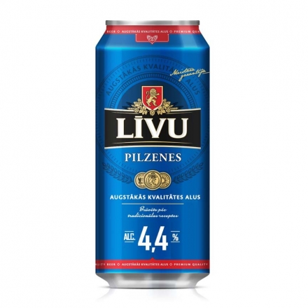 Пиво 0,5 л Livu Pilzenes светлое фильтрованное 4,4% об Литва