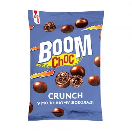 Драже 80г Boom Choc Рисові кульки у молочному шоколаді