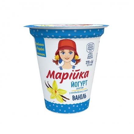 Йогурт десертний 270 г Марійка зі смаком Ваніль 5,0 % п/стакан