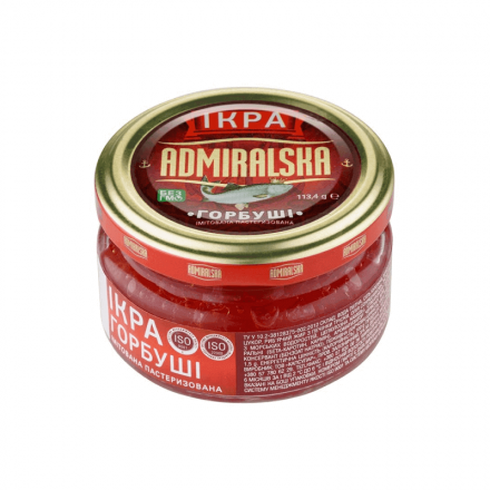 Икра 113 г ADMIRALSKA со вкусом горбуши имитированная красная 