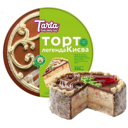 Купити Торт 450г TARTA повітряно-арахісовий Легенда Києва к/уп у АТБ Market