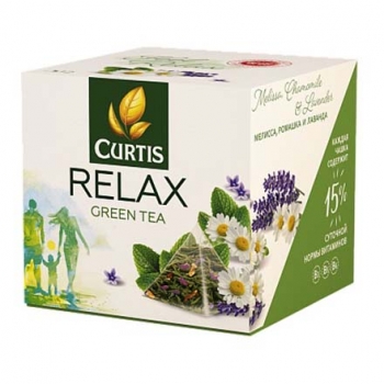 Чай (18 ф / п х 1,8 г) Curtis Relax Green Tea зеленый ароматизи. с добавлением растительного сырья