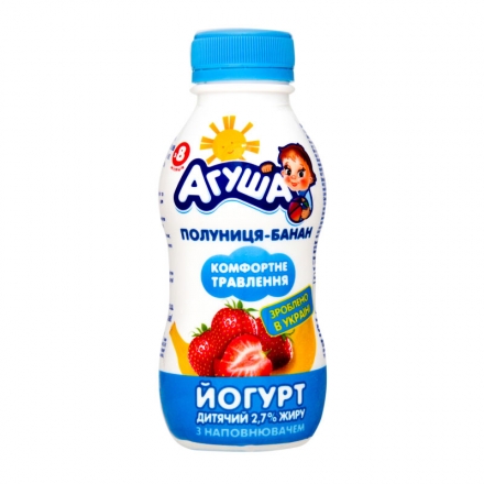 Йогурт 200 г Агуша Клубника-банан 2,7%