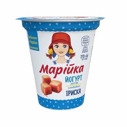 Йогурт десертний 270 г Марійка зі смаком Іриска 5,0 % п/стакан