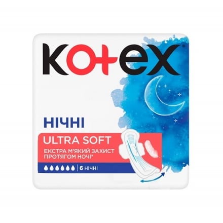 Прокладки 6 шт Kotex Ultra Soft Night 