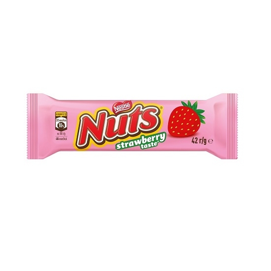 Бaтoнчик 42 г Nestle Nuts Strawberry зі смаком клубники м/уп