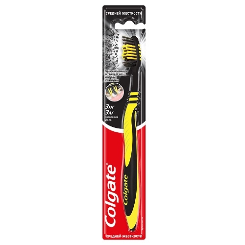 Щітка зубна Colgate Зигзаг з деревним вугіллям середньої жорскості ...