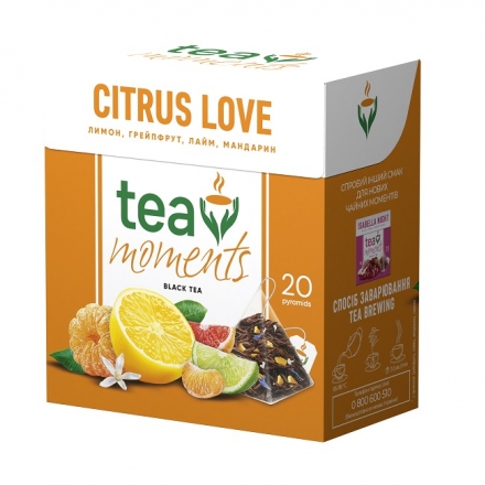 Чай ( 20ф/п *1,7 г) TEA MOMETNTS Citrus Love чорний пірамідка к/уп
