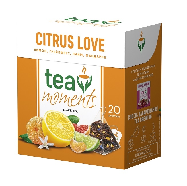 Чай ( 20ф/п *1,7 г) TEA MOMETNTS Citrus Love чорний пірамідка к/уп