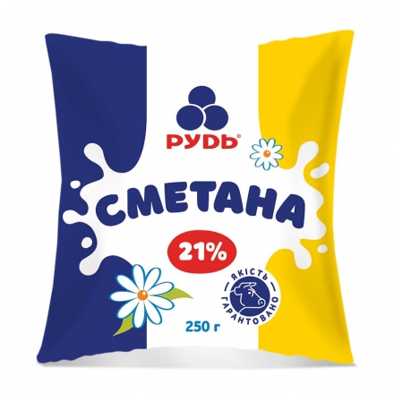 Сметана 250г Рудь 21%