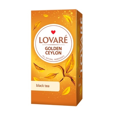 Чай (24 ф/п * 2 г) Lovare Golden Ceylon чорний байховий цейлонський дрібний  з ярликом к/уп