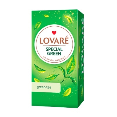 Чай (24 ф/п *1,5 г) Lovare Special green зелений байховий китайський дрібний з ярликом к/уп