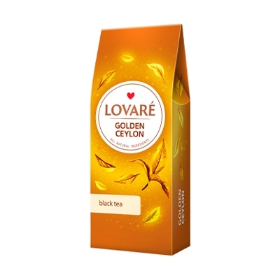 Чай 80 г Lovare Golden Ceylon чорний цейлонський байховий листовий к/уп