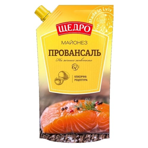 Майонез 0,55 кг Щедро Провансаль 67% купити в Києві та Україні за ціною ...