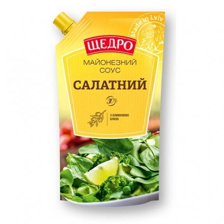 Майонезный соус 0,55 кг, ТМ Щедрo, Салатный 30%