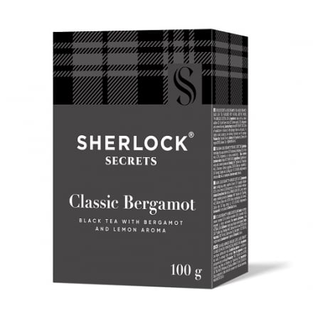 Чай 100 г SHERLOCK Sekrets Classic Bergamot чорний з ароматом бергамоту та лимону к/уп