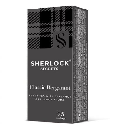 Чай (25 ф/п х 1,8г) SHERLOCK Sekrets Classic Bergamot чорний з ароматом бергамоту та лимону к/уп