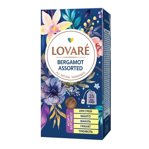 Чай(25ф/п*2г) Lovare Bergamot assorted з ярликом к/уп