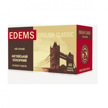 Чай (40 ф/п х 2 г) Edems Англійський Класичний чорний подрібнений без ярлика к/уп