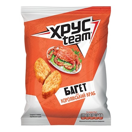 Сухарики 60г Хрус team багет зі смаком Королівського краба купити в ...