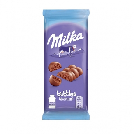Шоколад 80 г Мilka BUBBLES молочний пористий 