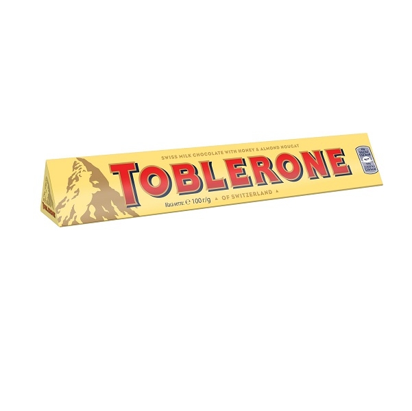 Шоколад 100 г Toblerone молочний з нугою із меду та мигдалю к/уп