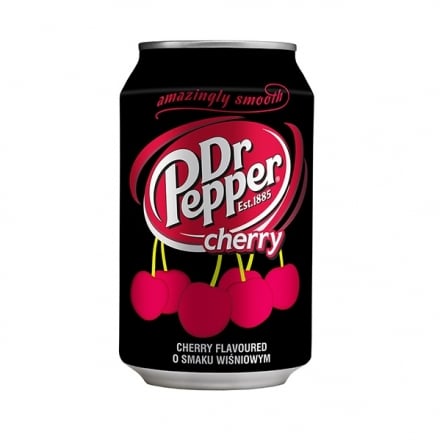 Напій 330 мл Dr. Pepper Cherry безалкогольний сильногазований ж/б