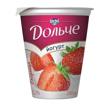 Йогурт 280г Дольче Полуниця 3,2%