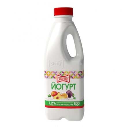 Йогурт 0,8 кг Злагода персик-маракуйя 1,2% п/бут