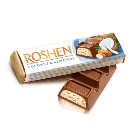 Батончик 38 г Roshen з кокосом та мигдалем м/уп купити в Києві та ...