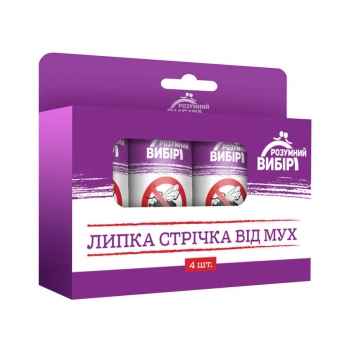 Купить Лента липкая от мух 4 шт Разумный выбор в АТБ Market
