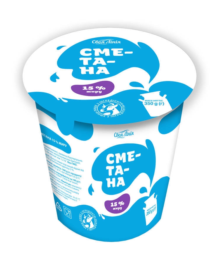 Сметана 350г Своя Лінія 15% купити в Києві та Україні за ціною від 0 ...