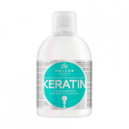 Шампунь 1л Kallos з кератином та екстрактом молочного протеїну