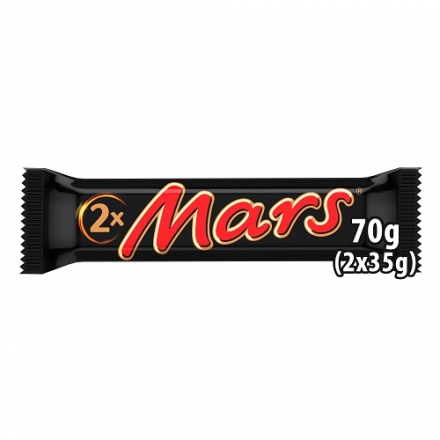 Батончик 70г Mars *2 з нугою і карамеллю, вкритий молочним шоколадом