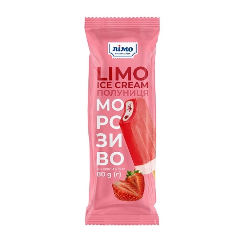 Морозиво 80г LIMO ICE CREAM полуниця м/уп