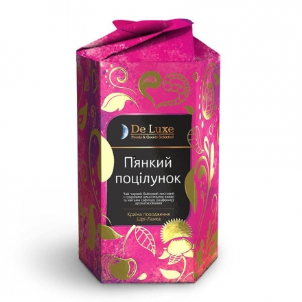 Чай 80г De Luxe F&G Selected П'янкий поцілунок чорн. зі шмат. вишні та квіт. сафлору аром.
