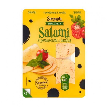 Сир 150г SERENADA салямі з томатами та базіліком пластинками 45%