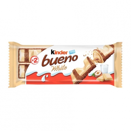 Вафли 39 г Kinder Bueno White с молочно-ореховой начинкой покрытые белым шоколадом 