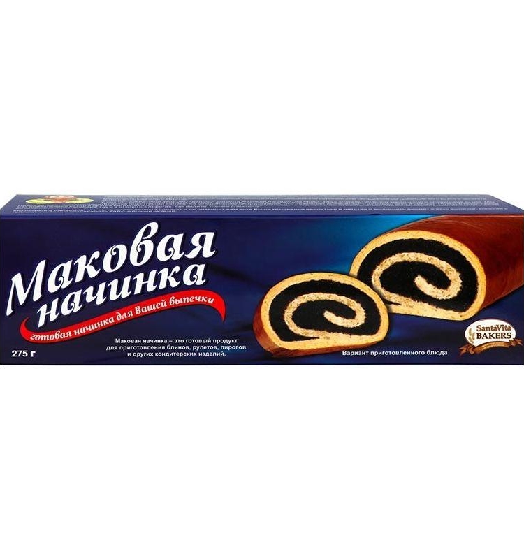 ➤ Маковая начинка 275 г Santa Vita полуфабрикат пастеризованная