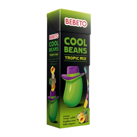 Боби 30г жувальні Bebeto Cool beans зі смаком ягід, тропічних фруктів