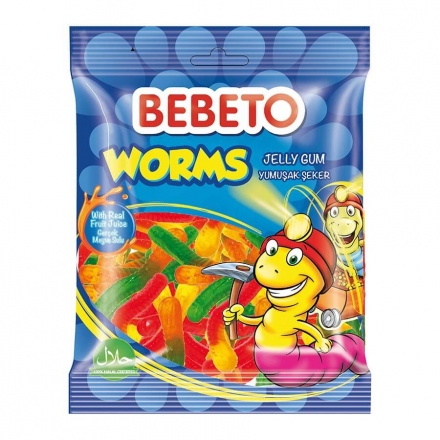 Цукерки 80г жувальні Bebeto Worms