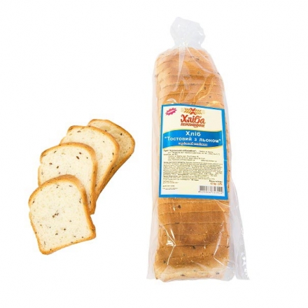 Хліб 0,5 кг Херсонский ХК Тостовий з льоном нарізаний