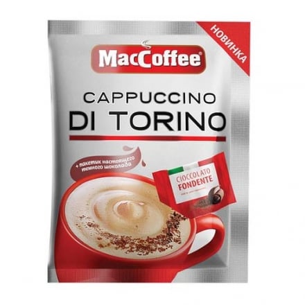 Напиток кофейный 25 г MacCoffee Cappuccino Di Torino с темным шоколадом растворимый сток (3 в 1)