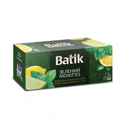 Чай (25 ф / п х 1,5 г) Batik зеленый байховый с ароматом махито 