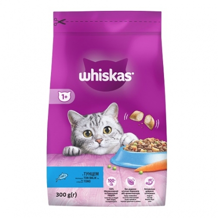 Корм 300 г Whiskas сухий для дорослих котів з тунцем м/уп
