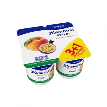 Йогурт 4х115 г Живинка Персик-маракуйя 1,2% 