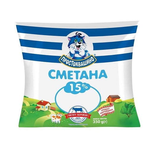 Сметана 350 г Простоквашино 15% купити в Києві та Україні за ціною від ...