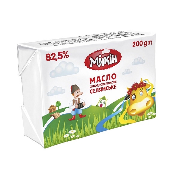 Масло 200 г Мілкін солодковершкове Селянське 82,5% фольга купити в ...