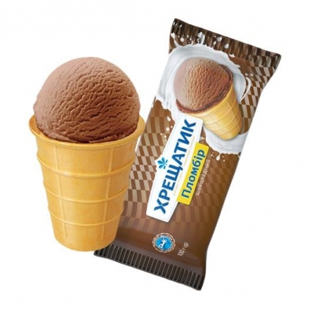 Мороженое 100г Хрещатик пломбир шоколадный