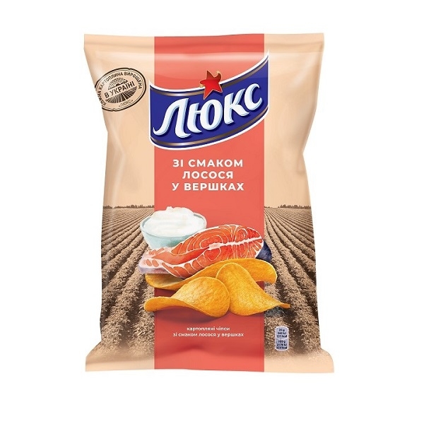 Чіпси 125г Люкс зі смаком лосося у вершках купити в Києві та Україні за ...
